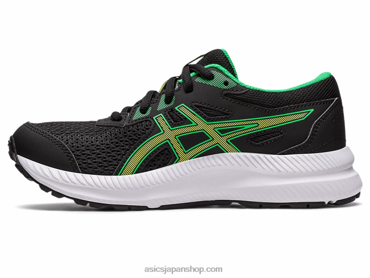 8年生の学校と戦う L20V4246Asics ブラック/ライムの皮