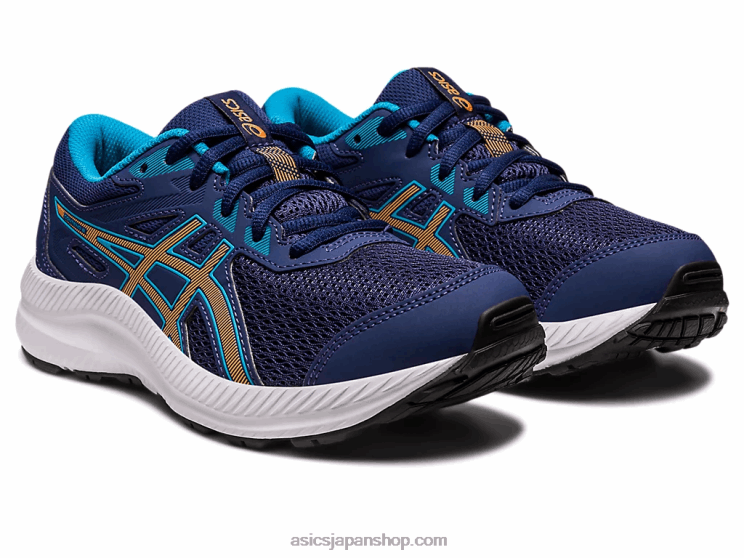 8年生の学校と戦う L20V4286Asics インディゴブルー/サンピーチ