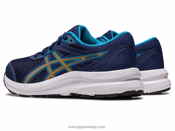 8年生の学校と戦う L20V4286Asics インディゴブルー/サンピーチ