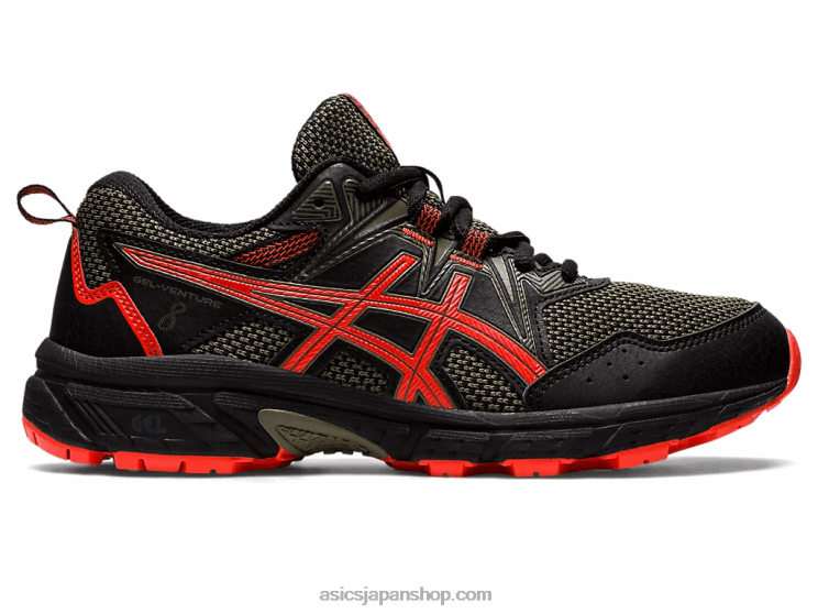 ゲルベンチャー 8 年生スクール L20V4389Asics ブラック/チェリートマト