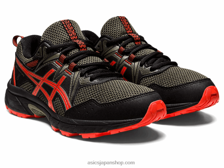 ゲルベンチャー 8 年生スクール L20V4389Asics ブラック/チェリートマト