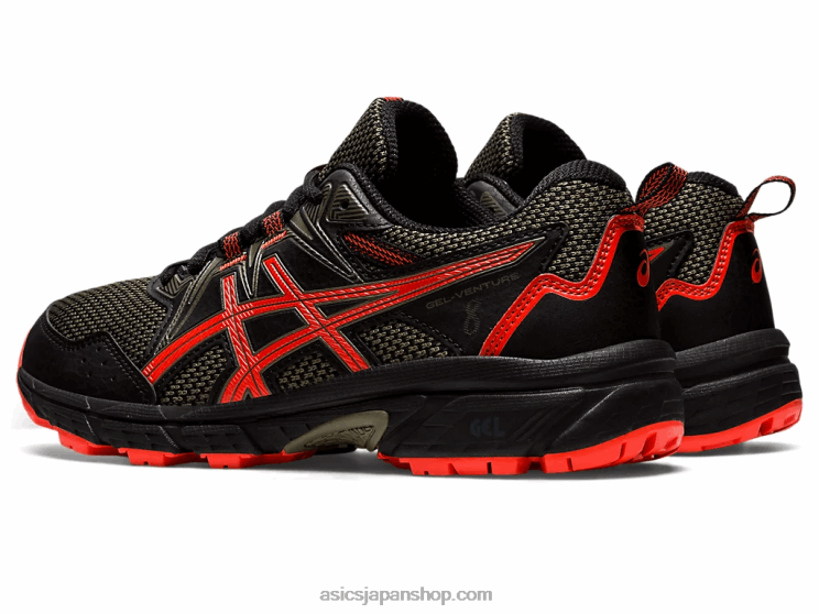 ゲルベンチャー 8 年生スクール L20V4389Asics ブラック/チェリートマト