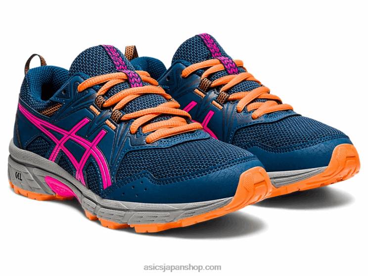 ゲルベンチャー 8 年生スクール L20V4494Asics マコブルー/ピンクグロ