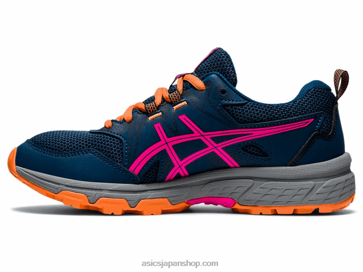 ゲルベンチャー 8 年生スクール L20V4494Asics マコブルー/ピンクグロ