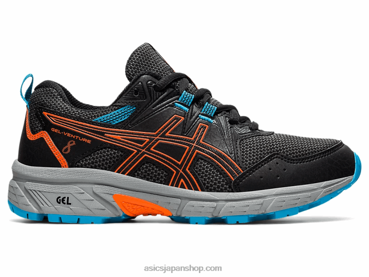 ゲルベンチャー 8 年生スクール L20V4496Asics ブラック/マリーゴールドオレンジ