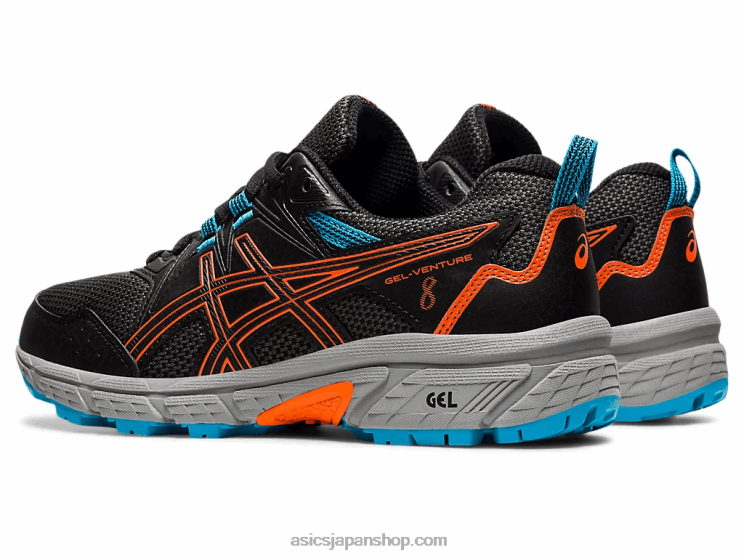ゲルベンチャー 8 年生スクール L20V4496Asics ブラック/マリーゴールドオレンジ