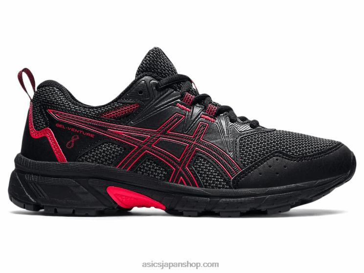 ゲルベンチャー 8 年生スクール L20V4508Asics ブラック/エレクトリックレッド