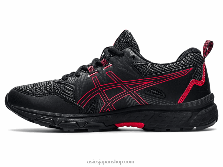 ゲルベンチャー 8 年生スクール L20V4508Asics ブラック/エレクトリックレッド