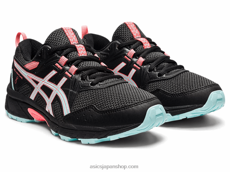 ゲルベンチャー 8 年生スクール L20V4510Asics ブラック/クリアブルー