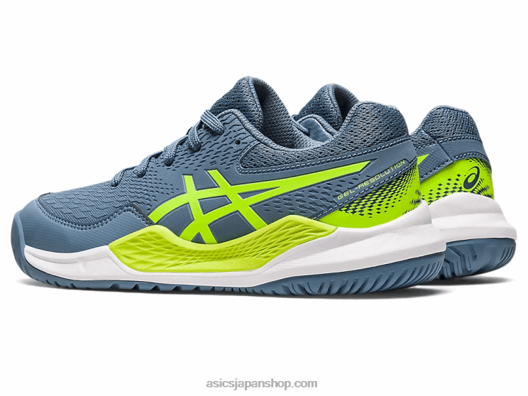 ゲル解像度 9 年生 L20V4219Asics スチールブルー/ハザードグリーン