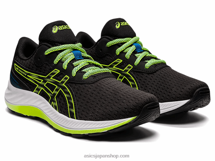 ゲルエキサイト 9 年生スクール L20V4507Asics ブラック/ハザードグリーン