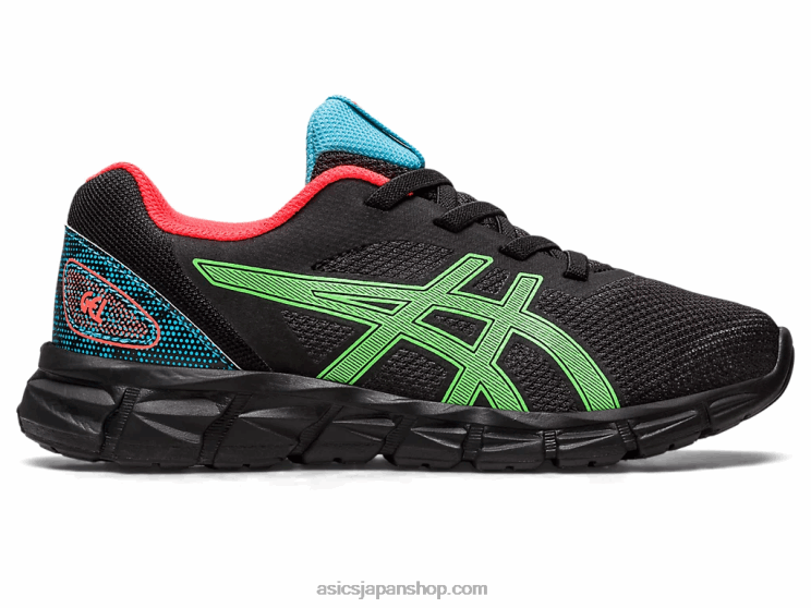 ゲルクォンタムライト II プリスクール L20V4295Asics 黒/緑のヤモリ