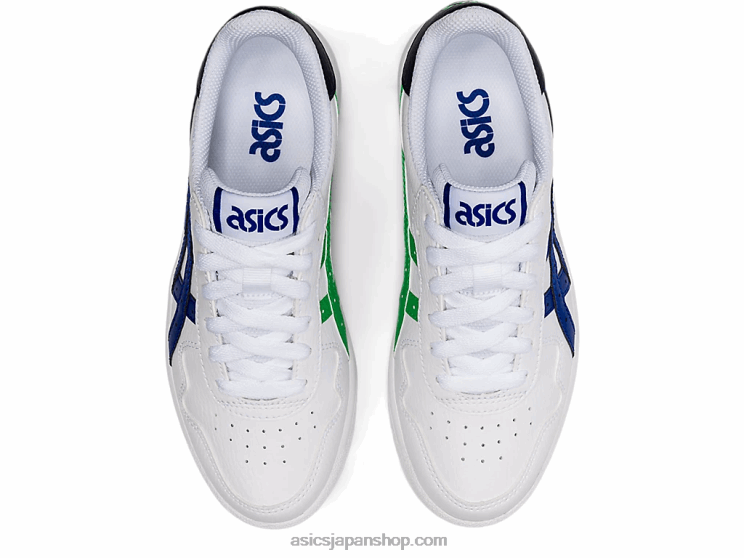 日本の小学校 L20V4493Asics ホワイト/モナコブルー