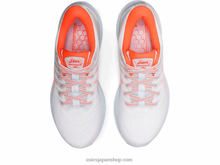 ゲルカヤノ 28 L20V3153Asics ホワイト/フラッシュコーラル