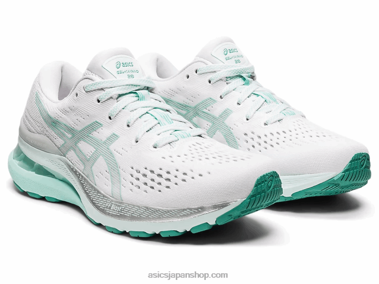 ゲルカヤノ 28 L20V3538Asics ホワイト/オアシスグリーン