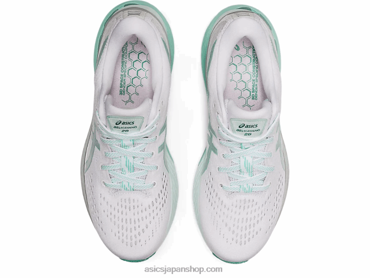 ゲルカヤノ 28 L20V3538Asics ホワイト/オアシスグリーン
