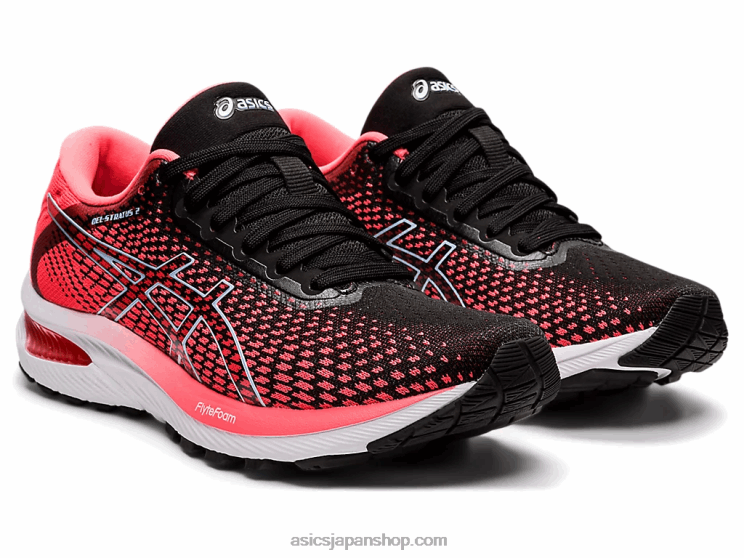 ゲル ストラタス 2 ニット L20V2663Asics ブレイジングコーラル/ブラック