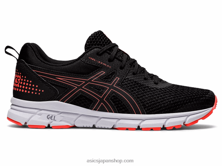 ゲル-33 L20V3911Asics ブラック/フラッシュコーラル