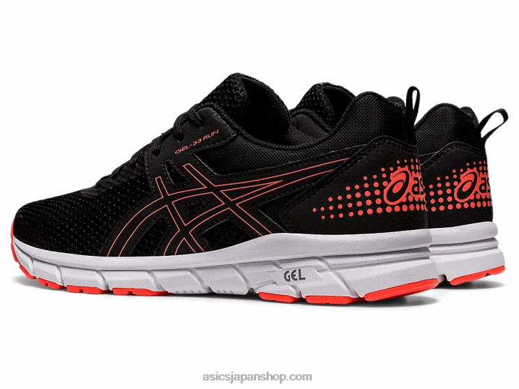 ゲル-33 L20V3911Asics ブラック/フラッシュコーラル