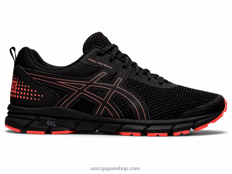 ゲル-33 L20V896Asics ブラック/フラッシュコーラル