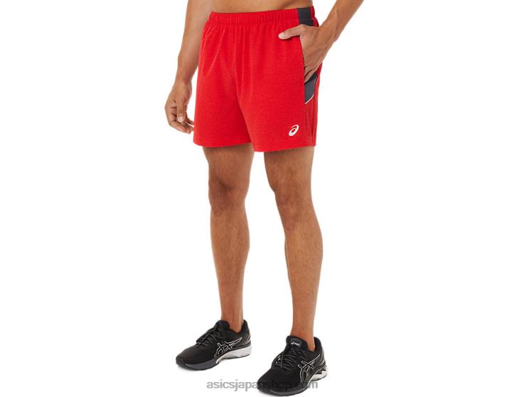 メンズ 5インチ PR LYTE ショート L20V1824Asics エレクトリックレッドヘザー/グレー