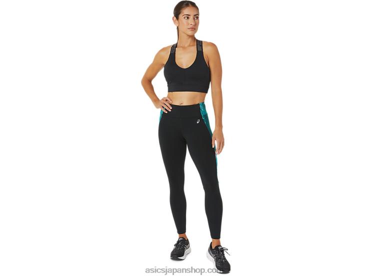 女性用 7/8 パフォーマンスタイト L20V3081Asics ブラック/タイダイベルベットパイン