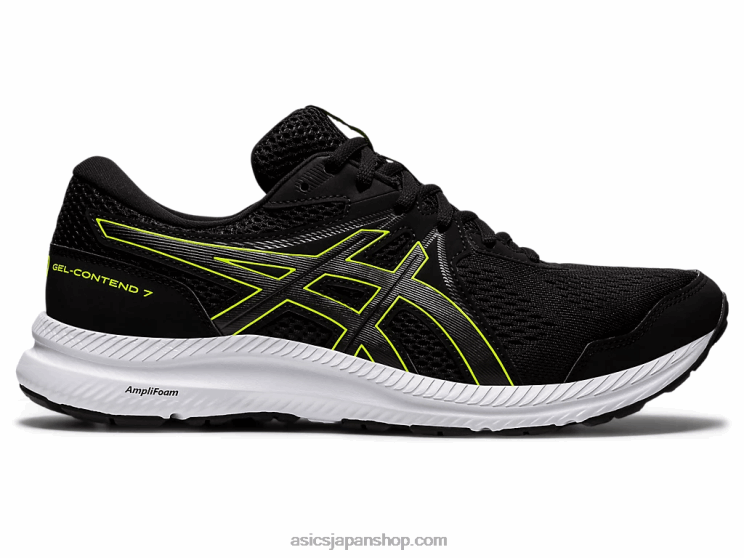 ジェルコンテント 7 エクストラワイド L20V1951Asics ブラック/ハザードグリーン