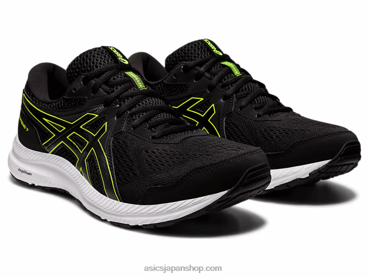 ジェルコンテント 7 エクストラワイド L20V1951Asics ブラック/ハザードグリーン