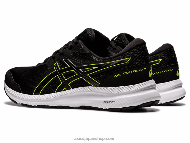 ジェルコンテント 7 エクストラワイド L20V1951Asics ブラック/ハザードグリーン