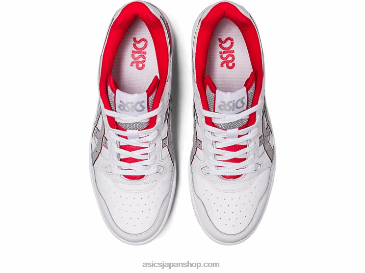 元89 L20V149Asics ホワイト/クラシックレッド