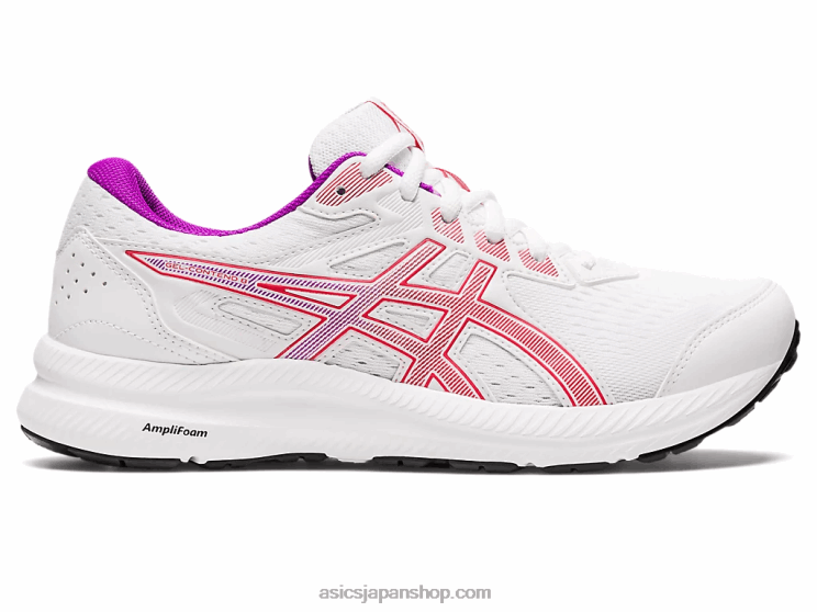 ジェルコンテント8 L20V2657Asics 白/赤の警告