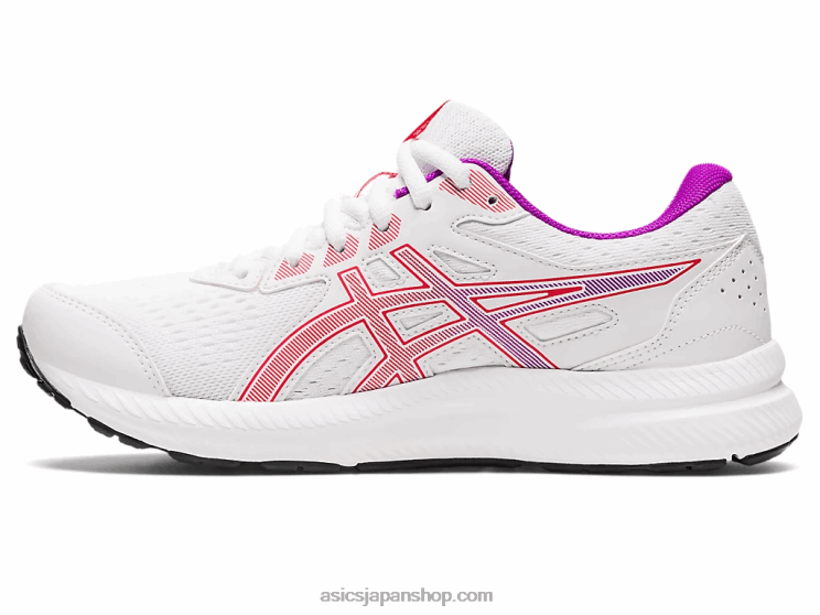 ジェルコンテント8 L20V2657Asics 白/赤の警告
