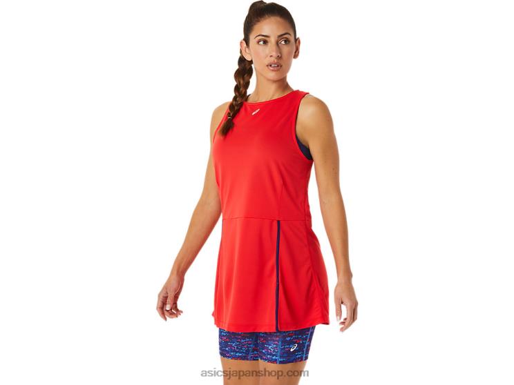 女性の新しいストロング 92 ドレス L20V3059Asics レッドアラート/テニスジャパン ブラッシュド