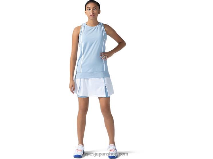 女性の新しいストロング 92 スコート L20V3824Asics ブリリアントホワイト/ミストプリント
