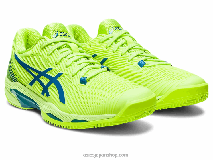 ソリューションスピードFF2クレイ L20V2179Asics ハザードグリーン/リボーンブルー