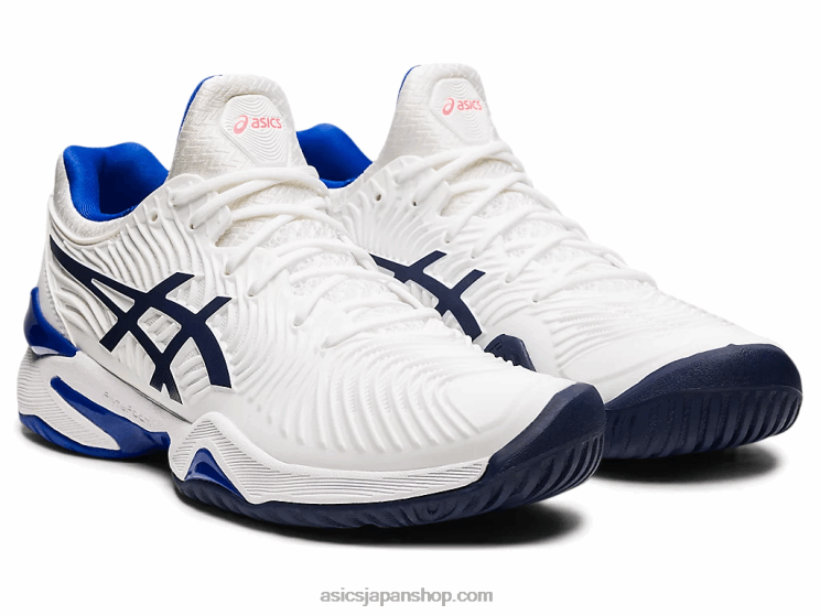 法廷FF2 L20V3902Asics ホワイト/ラピスラズリブルー