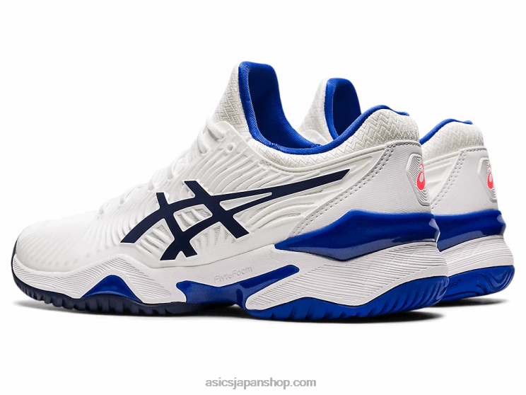 法廷FF2 L20V3902Asics ホワイト/ラピスラズリブルー