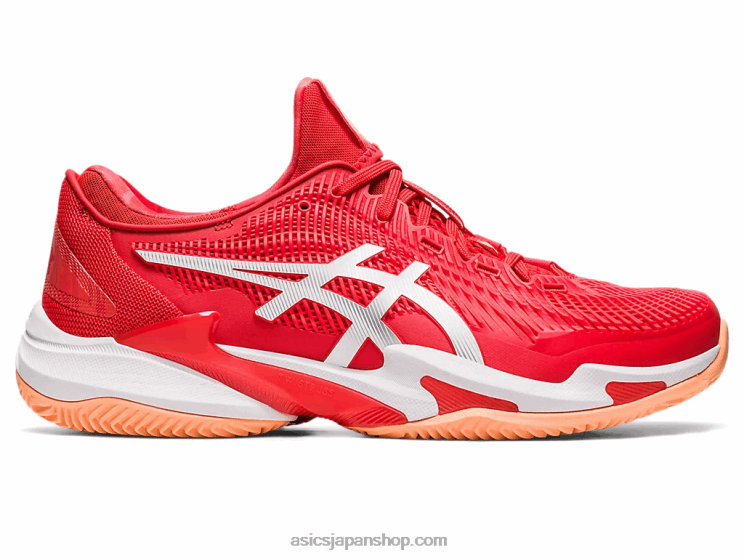 コート FF 3 ノバク クレイ L20V74Asics 燃えるような赤/白