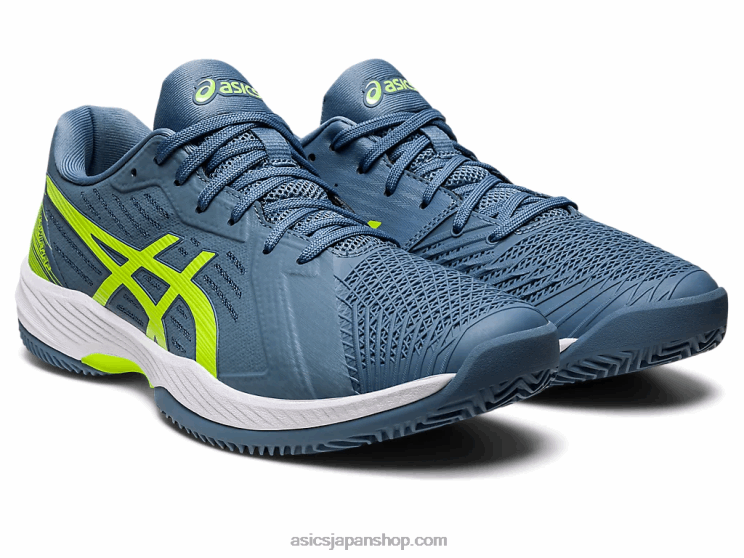 ソリューションスウィフトFFクレイ L20V514Asics スチールブルー/ハザードグリーン