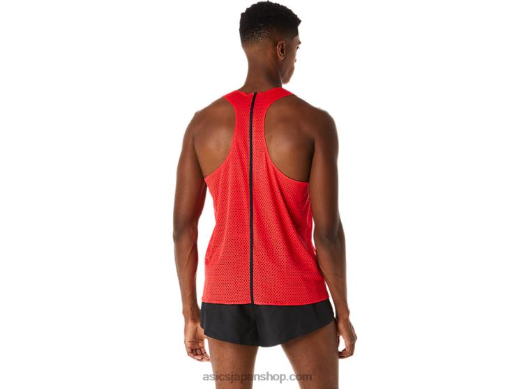 メンズ アクティブリーズ ジャカード シングレット L20V130Asics エレクトリックレッド