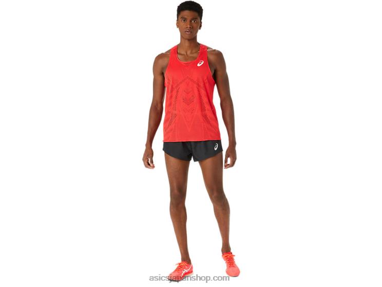 メンズ アクティブリーズ ジャカード シングレット L20V130Asics エレクトリックレッド