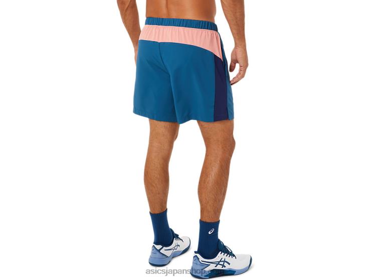 メンズコートカラーブロックショート L20V1493Asics ライトインディゴ