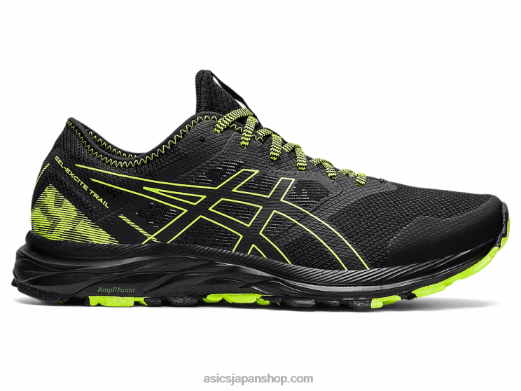ゲルエキサイトトレイル L20V1582Asics ブラック/ハザードグリーン