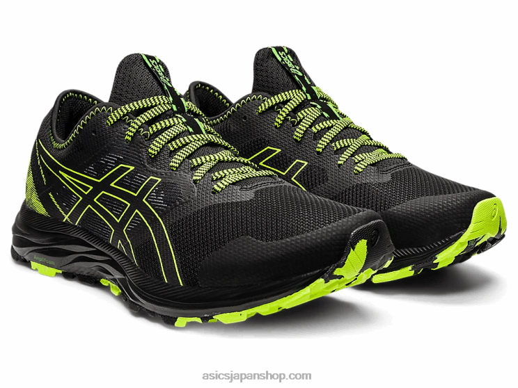 ゲルエキサイトトレイル L20V1582Asics ブラック/ハザードグリーン