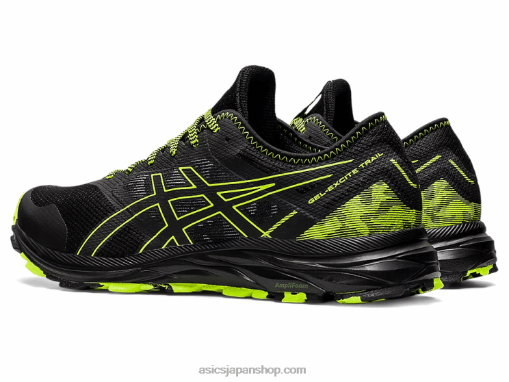ゲルエキサイトトレイル L20V1582Asics ブラック/ハザードグリーン