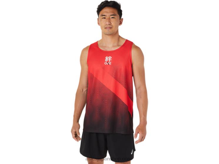 メンズシングレット L20V1648Asics エレクトリックレッド