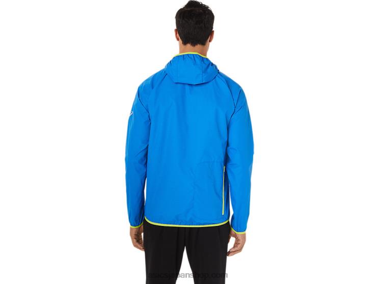 メンズパッカブルジャケット L20V1712Asics エレクトリックブルースペースダイ/ライムゼスト