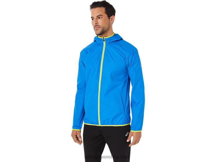 メンズパッカブルジャケット L20V1712Asics エレクトリックブルースペースダイ/ライムゼスト