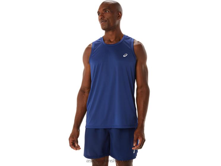 メンズレディセットライトシングレット L20V176Asics インディゴブルー