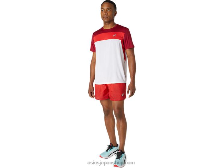 メンズかさねショート L20V1776Asics エレクトリックレッド/バーガンディ
